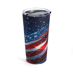 American Flag with Stars in Sky Tumbler 20oz