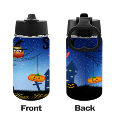 Scary Story Trick or Treat Tumbler Kids Water Bottle with Straw Lid (12 oz)