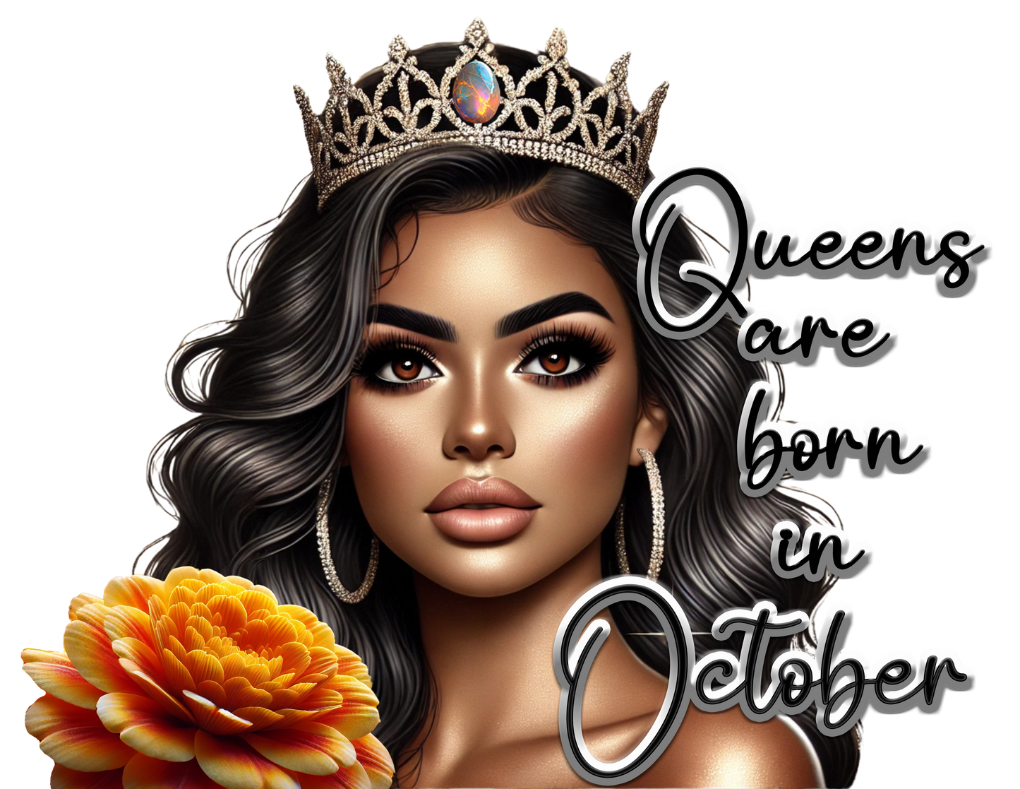 Queens Are Born in October - PNG Digital Download