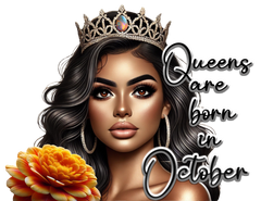 Queens Are Born in October - PNG Digital Download