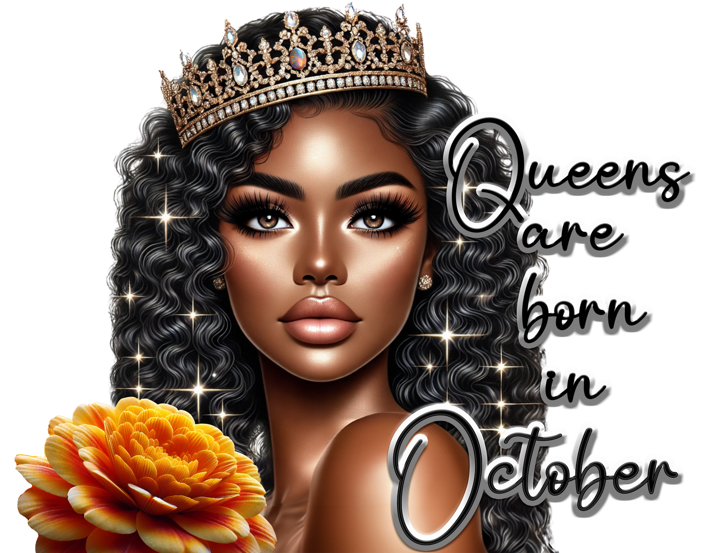 Queens Are Born in October - PNG Digital Download