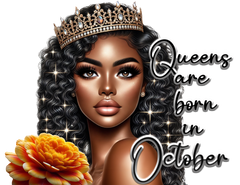 Queens Are Born in October - PNG Digital Download