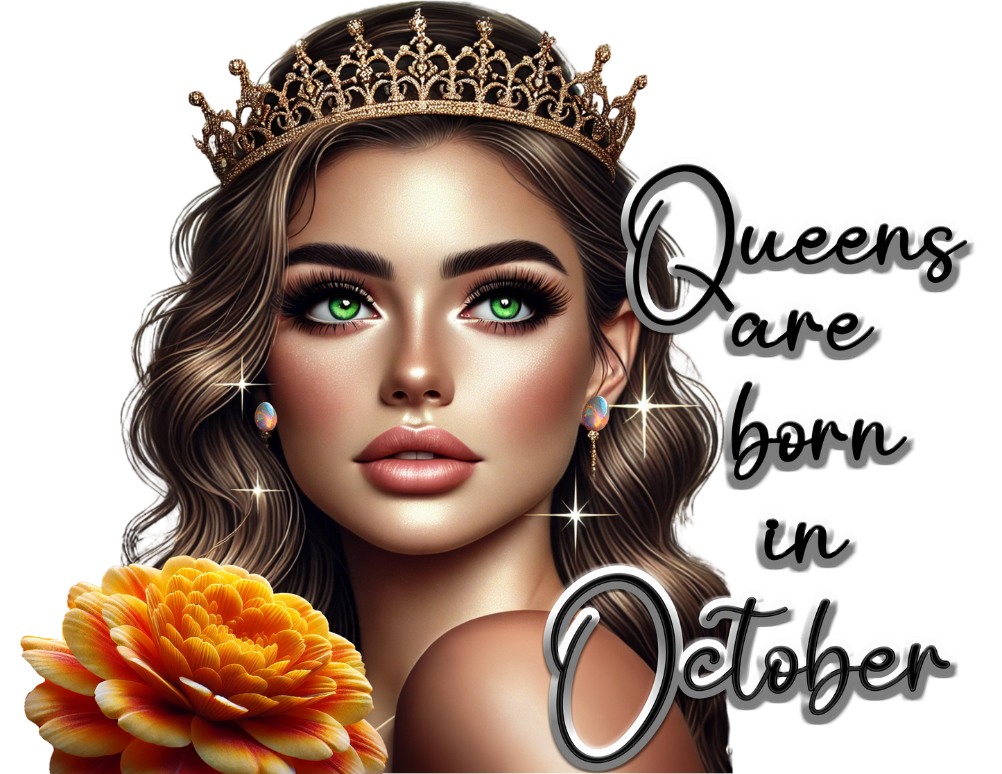 Queens Are Born in October - PNG Digital Download