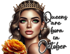 Queens Are Born in October - PNG Digital Download