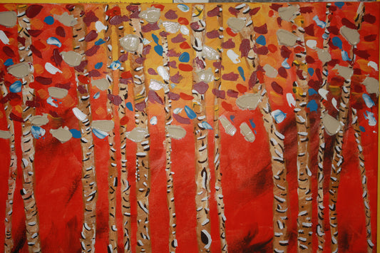 Abstract Birch Trees