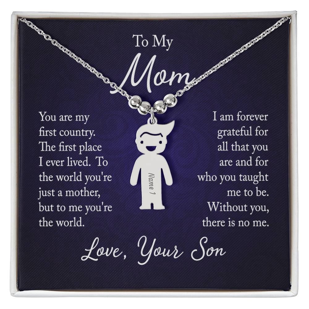 From Your Son or Daughter - Love You Mom Charm Necklace