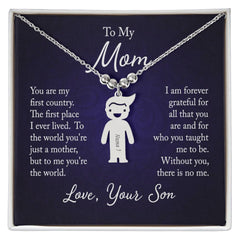 From Your Son or Daughter - Love You Mom Charm Necklace