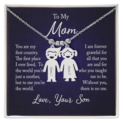 From Your Son or Daughter - Love You Mom Charm Necklace