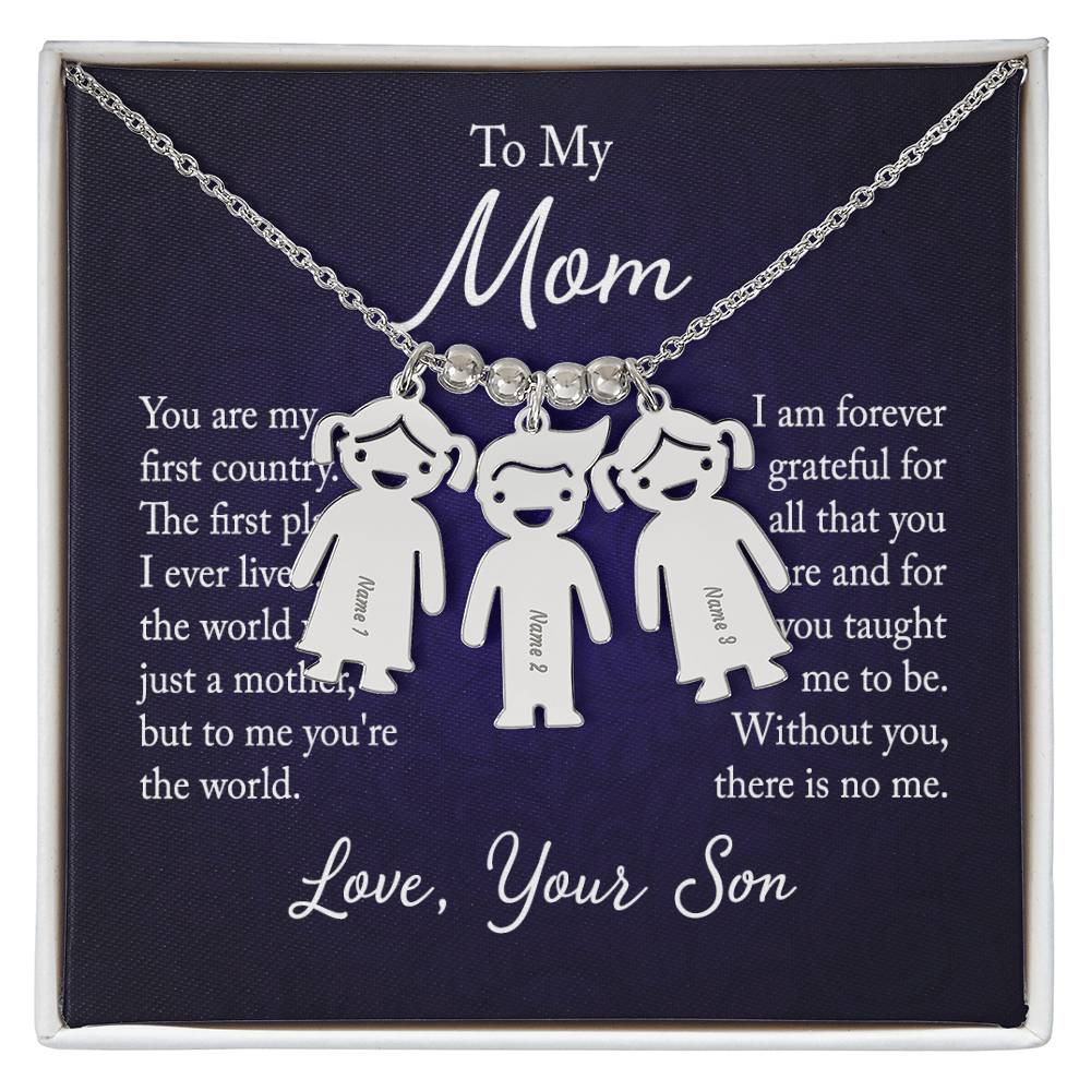 From Your Son or Daughter - Love You Mom Charm Necklace