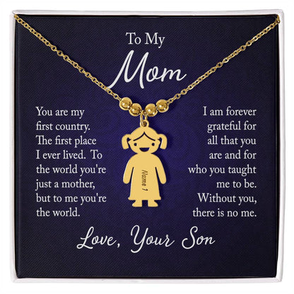 From Your Son or Daughter - Love You Mom Charm Necklace