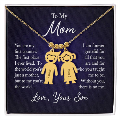 From Your Son or Daughter - Love You Mom Charm Necklace