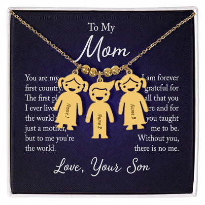 From Your Son or Daughter - Love You Mom Charm Necklace