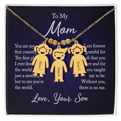 From Your Son or Daughter - Love You Mom Charm Necklace