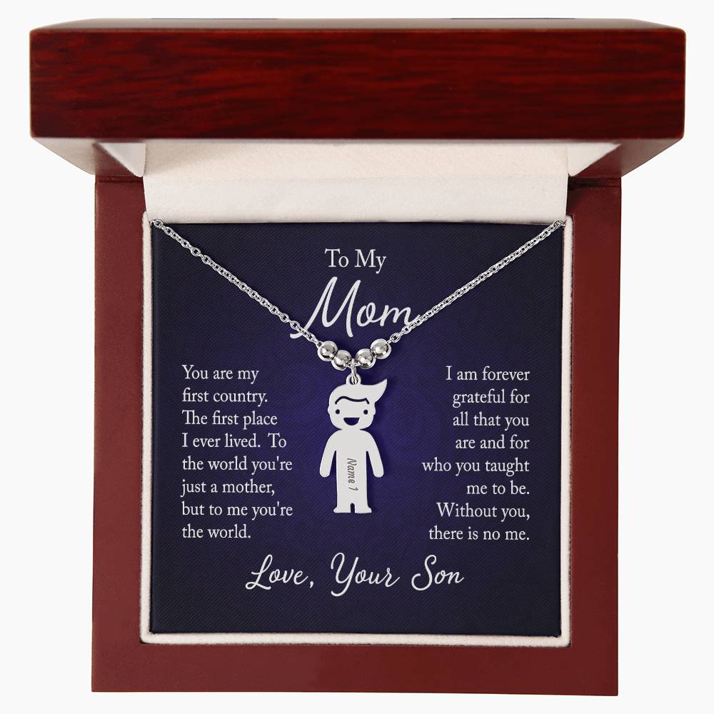 From Your Son or Daughter - Love You Mom Charm Necklace