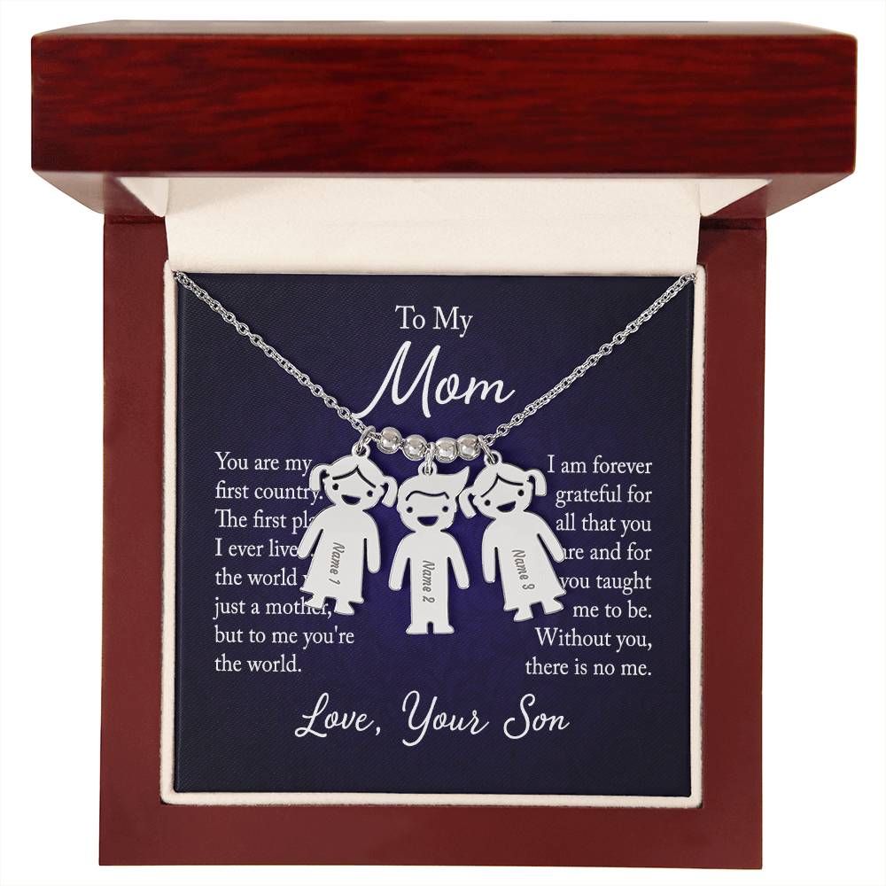 From Your Son or Daughter - Love You Mom Charm Necklace