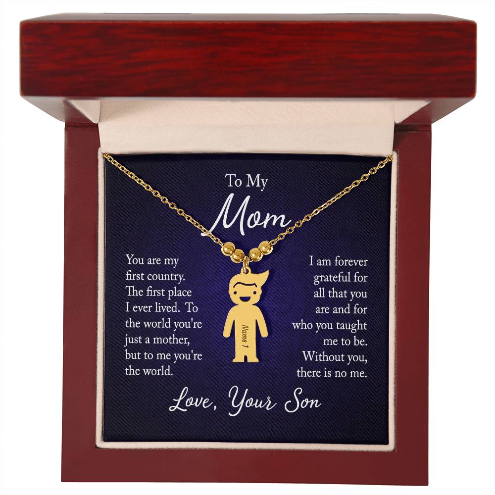 From Your Son or Daughter - Love You Mom Charm Necklace