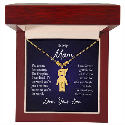 From Your Son or Daughter - Love You Mom Charm Necklace