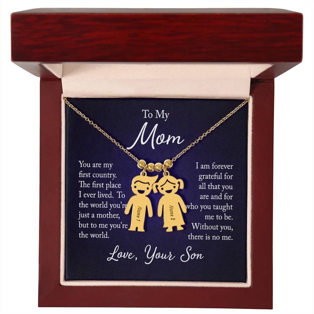 From Your Son or Daughter - Love You Mom Charm Necklace