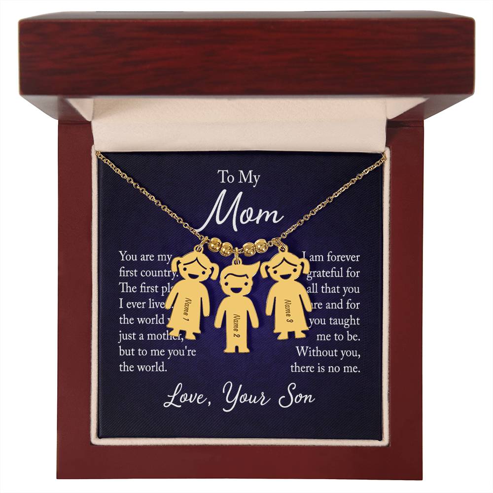 From Your Son or Daughter - Love You Mom Charm Necklace