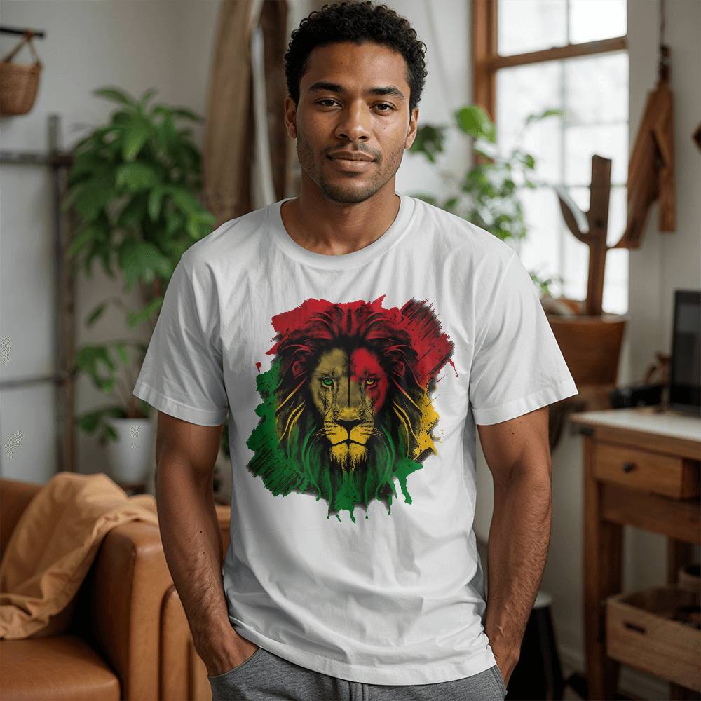 Red, Black, and Green - Lion T-shirt