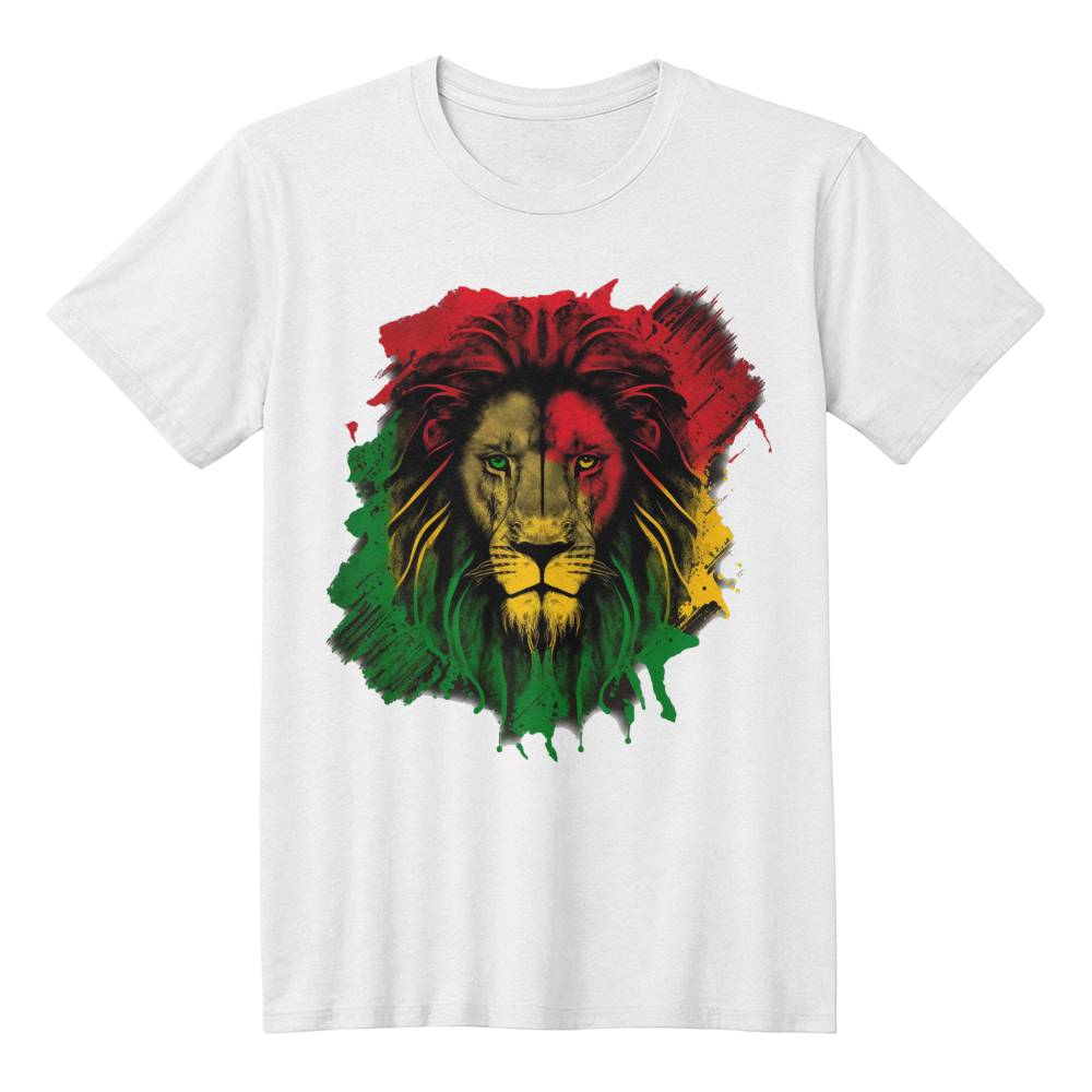 Red, Black, and Green - Lion T-shirt