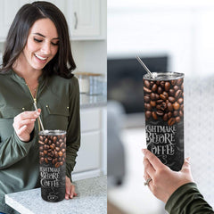 Coffee Themed 20oz Tumbler 20oz Tall Skinny Tumbler with Lid and Straw